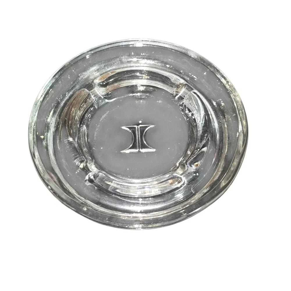 Vintage Hilton Hotels Ashtray Embossed Worldwide Logo Clear Glass‎ Advertisement